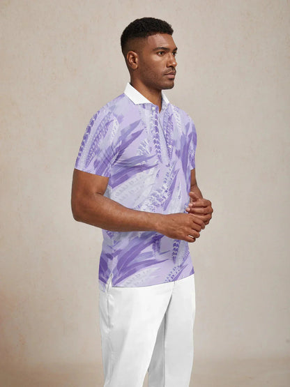 Wildlife Party Men's Ribbed Collar Polo Top UPF50+