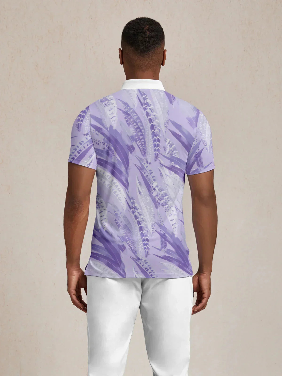 Wildlife Party Men's Ribbed Collar Polo Top UPF50+