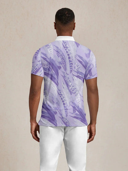 Wildlife Party Men's Ribbed Collar Polo Top UPF50+