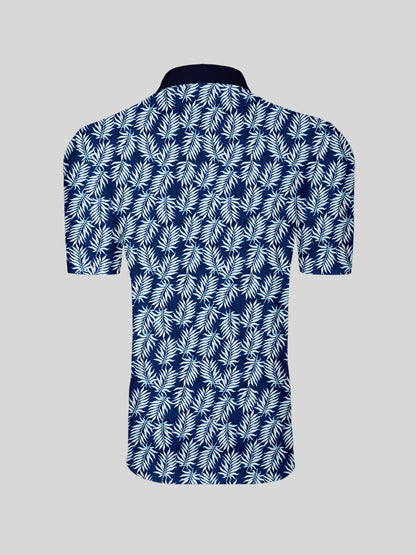 Botanical Energy Men's Ribbed Collar Polo Top UPF50+
