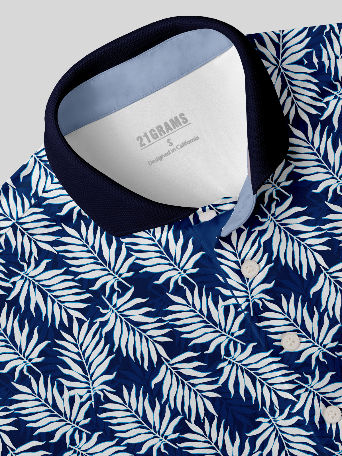 Botanical Energy Men's Ribbed Collar Polo Top UPF50+