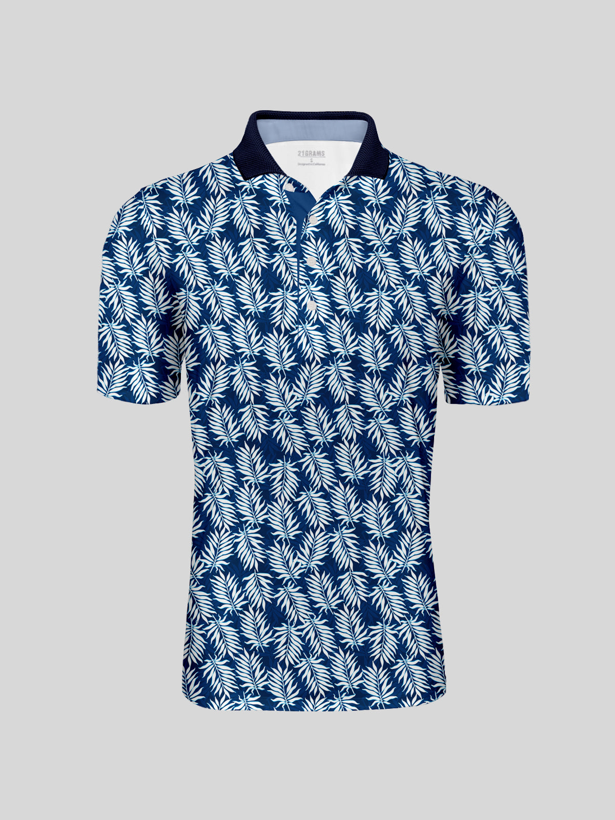 Botanical Energy Men's Ribbed Collar Polo Top UPF50+