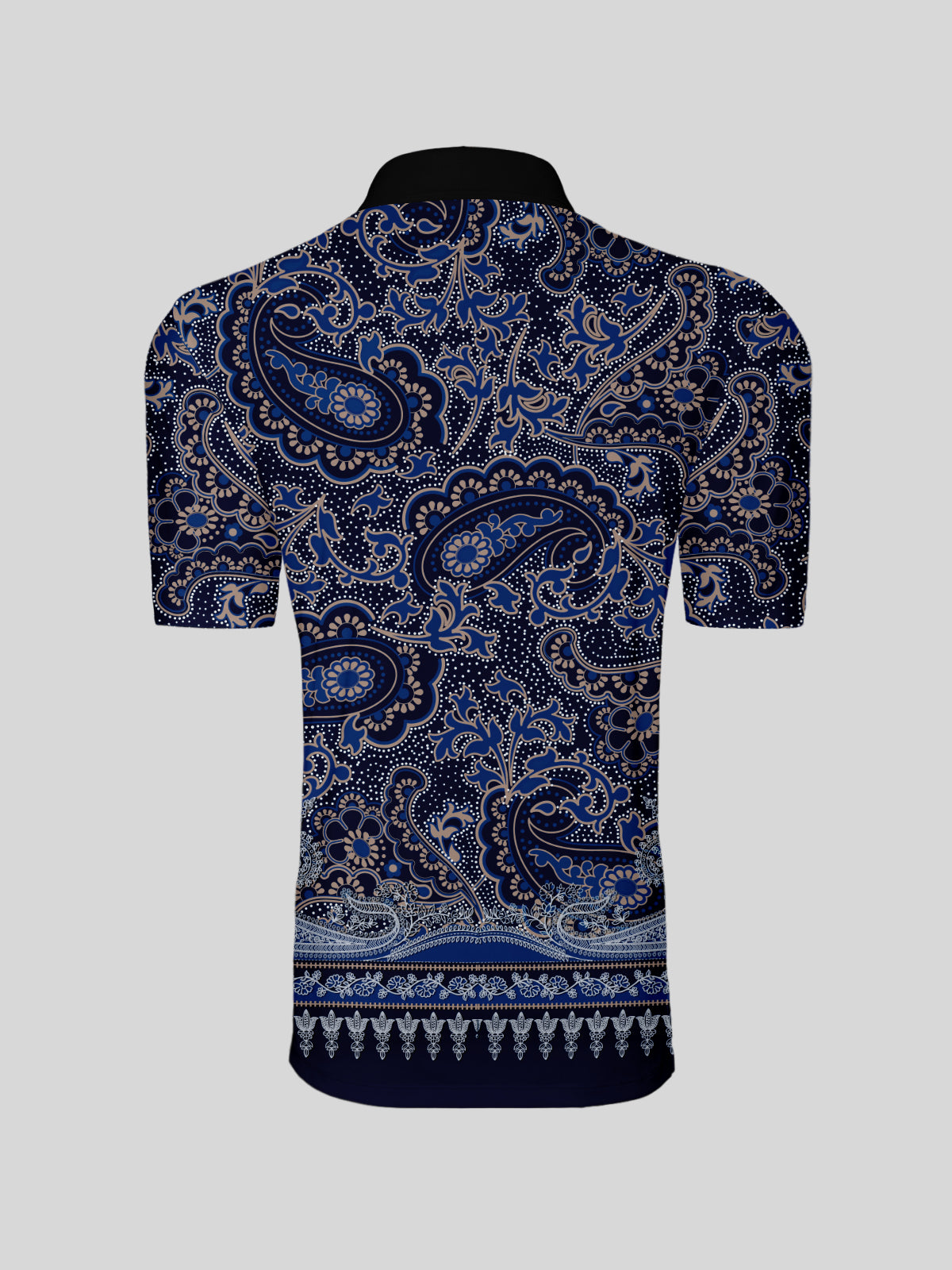 Mystical Boho Men's Ribbed Collar Polo Top UPF50+