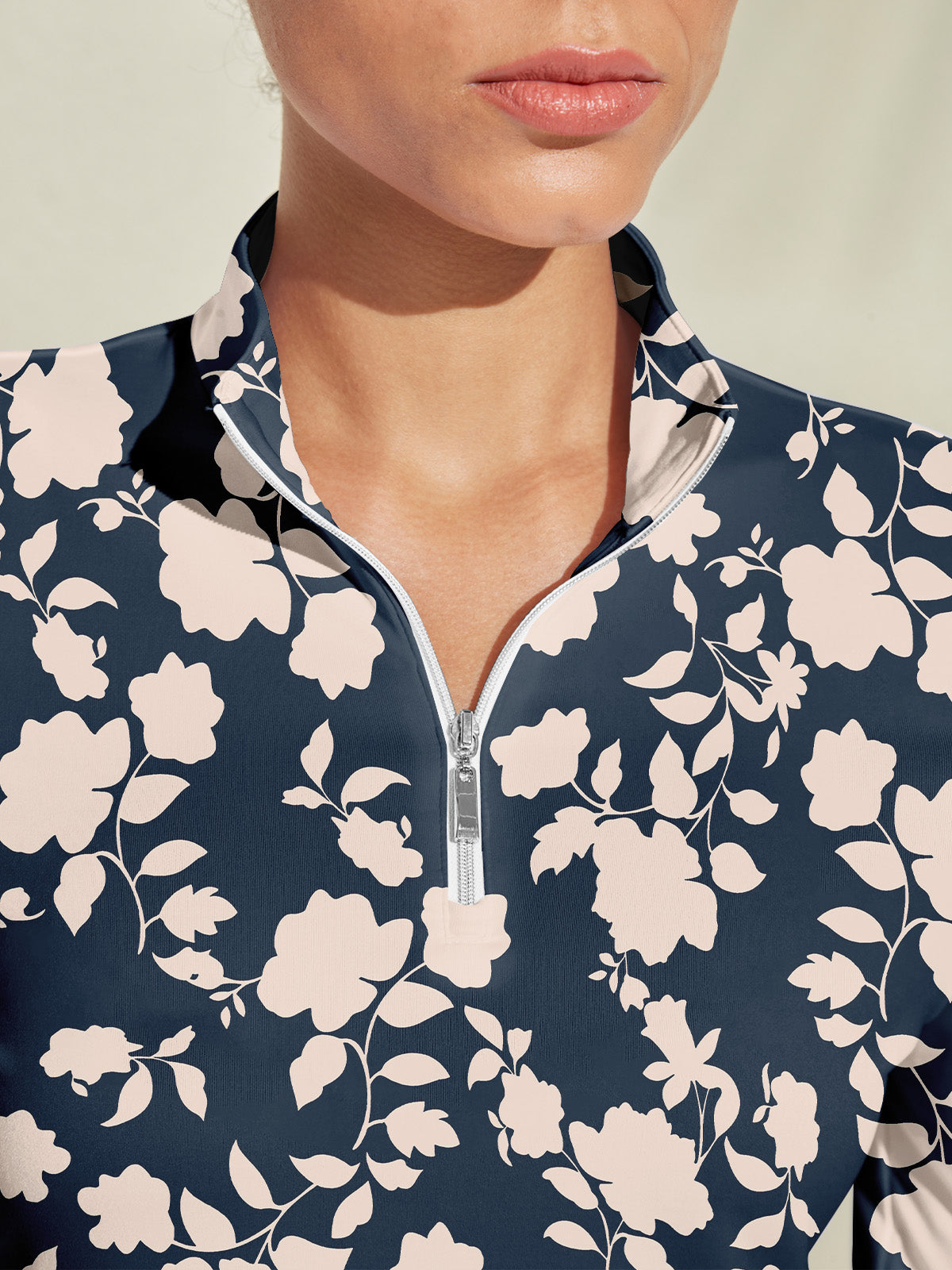 Botanical Energy シルキーゴルフシャツ クォータージップ UPF50+