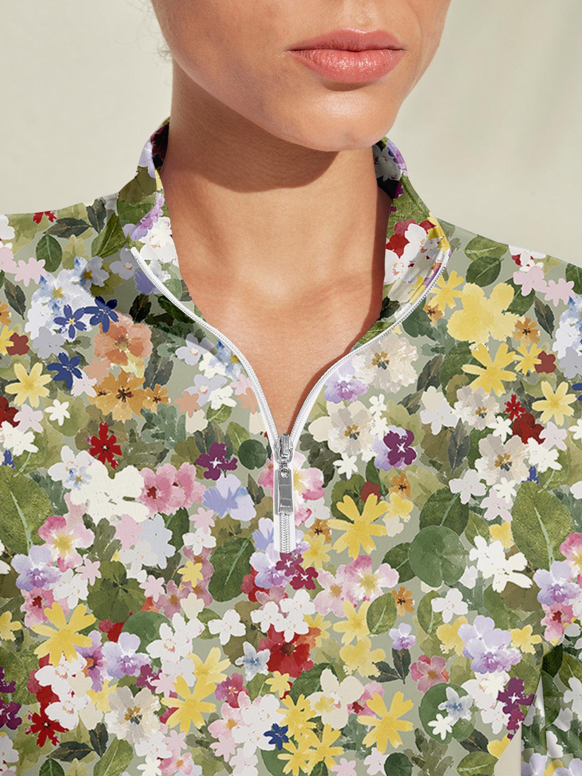 Botanical Energy Silky Golf Shirt Quarterzip UPF50+