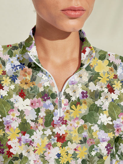 Botanical Energy Silky Golf Shirt Quarterzip UPF50+