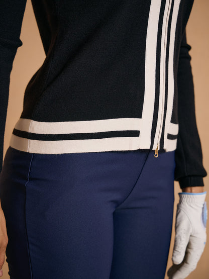Navycore Golf Colorblock Full Zip Sweater