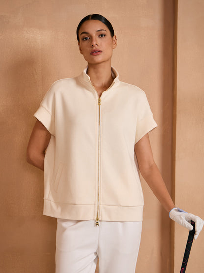 UltraSoft Wool Short Sleeve Full Zip Sweatshirt