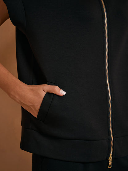 UltraSoft Wool Short Sleeve Full Zip Sweatshirt