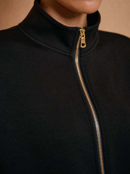 UltraSoft Wool Short Sleeve Full Zip Sweatshirt