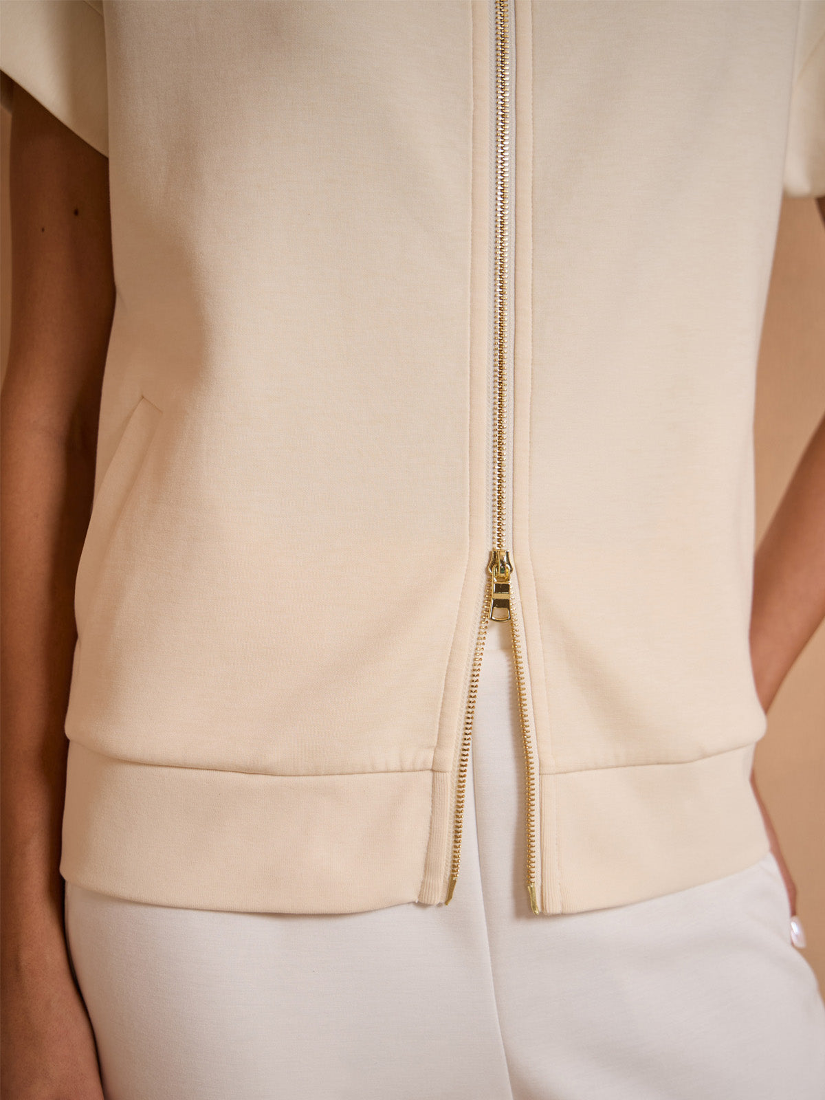 UltraSoft Wool Short Sleeve Full Zip Sweatshirt