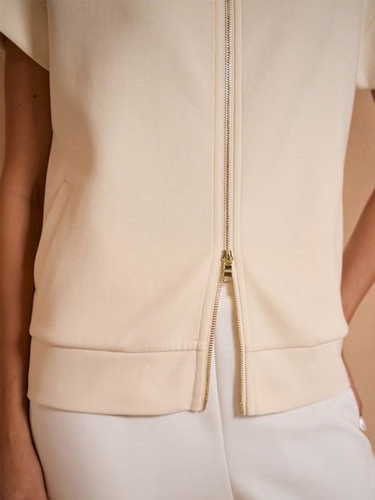 UltraSoft Wool Short Sleeve Full Zip Sweatshirt