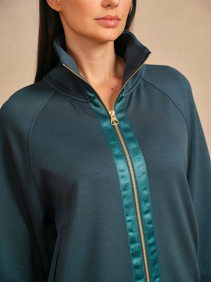 Chaqueta de manga larga UltraSoft con ribetes