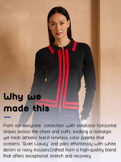 Navycore Golf Colorblock Full Zip Sweater