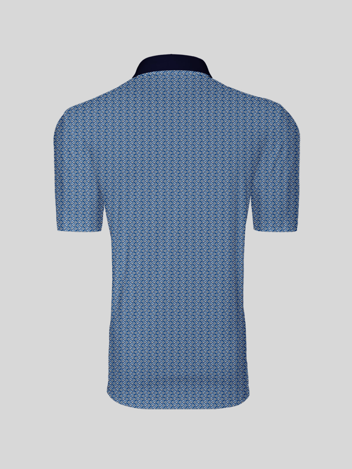 Playful Nautical Men's Ribbed Collar Polo Top UPF50+