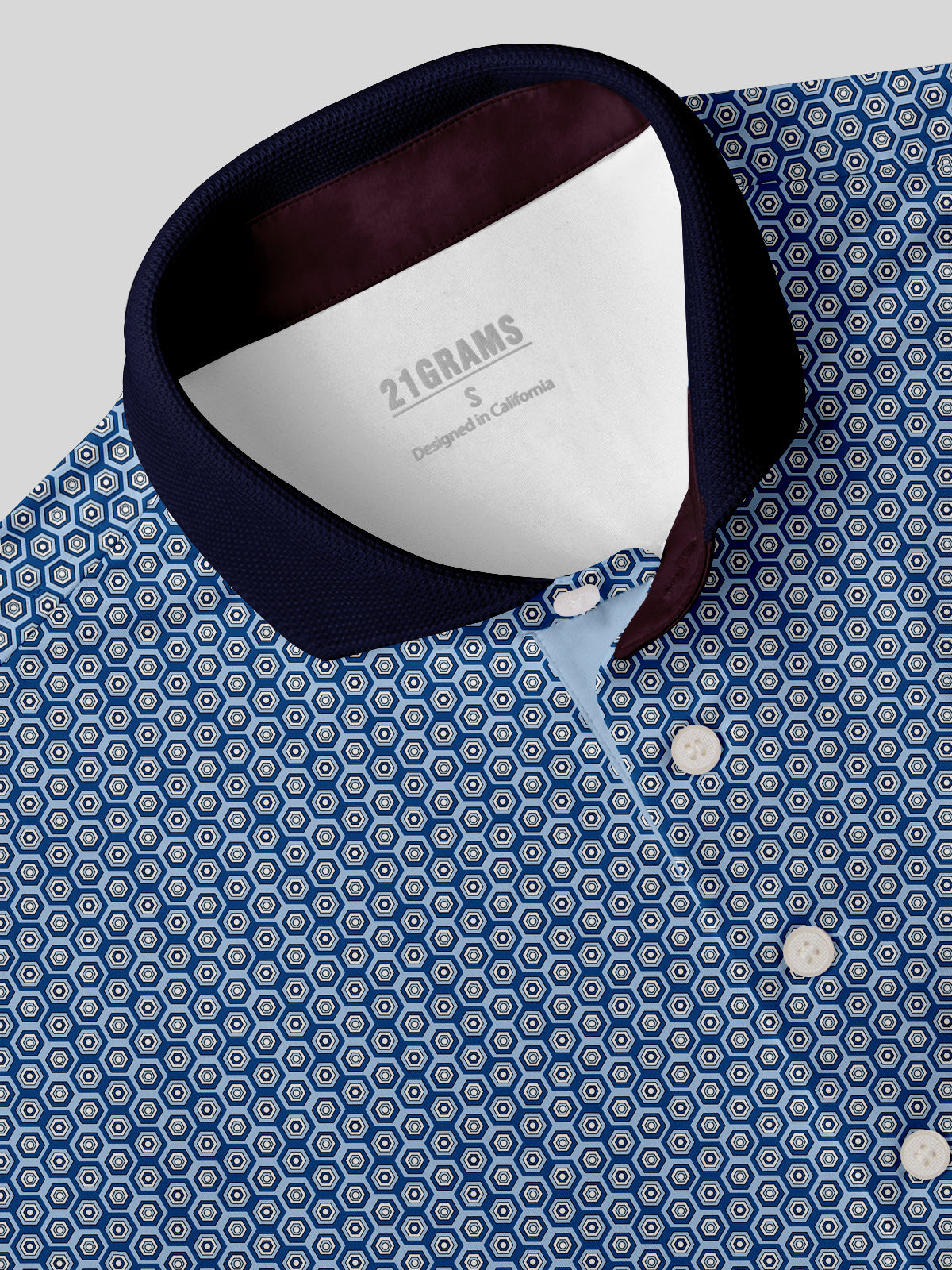 Playful Nautical Men's Ribbed Collar Polo Top UPF50+