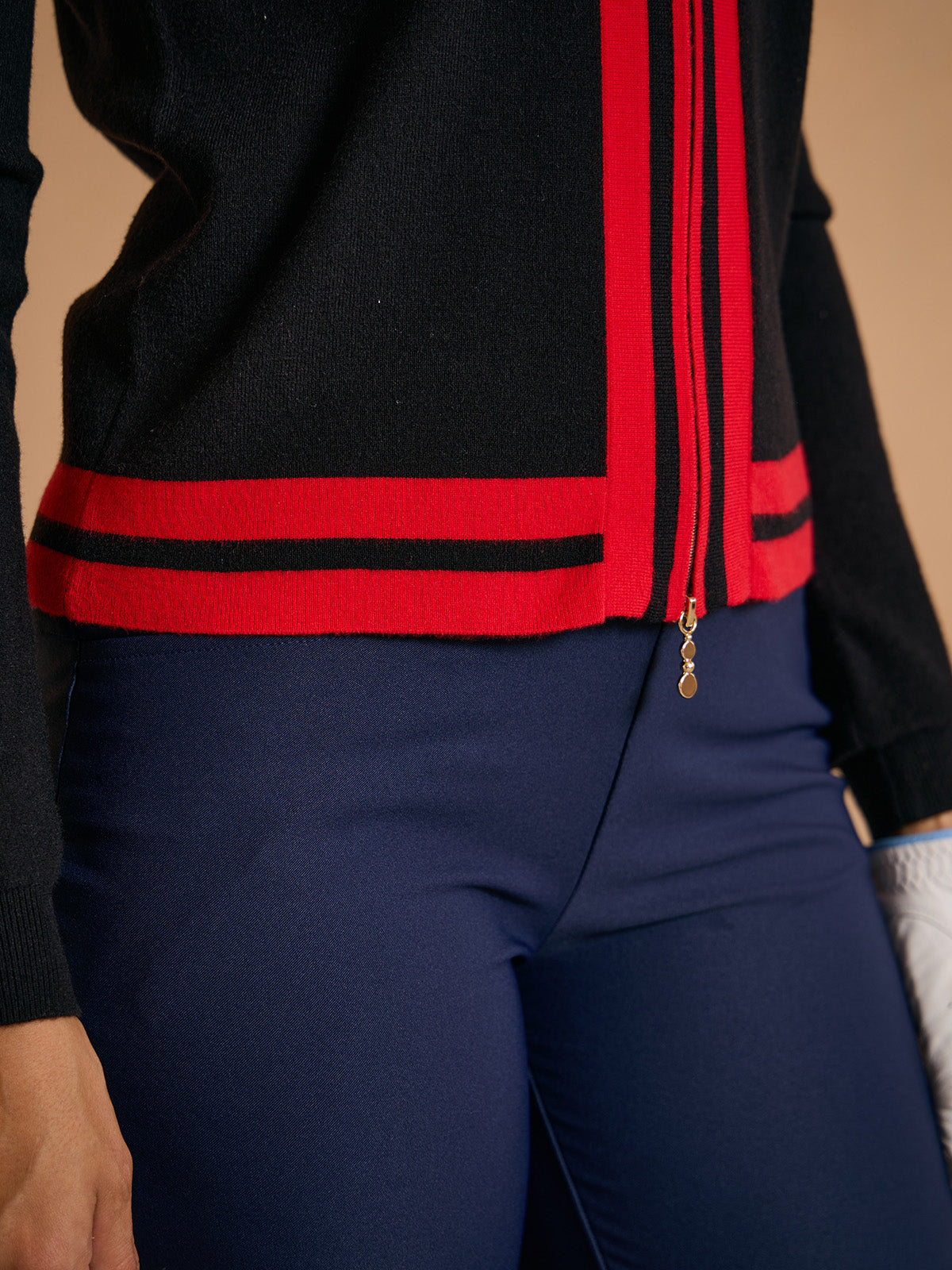 Navycore Golf Colorblock Full Zip Sweater