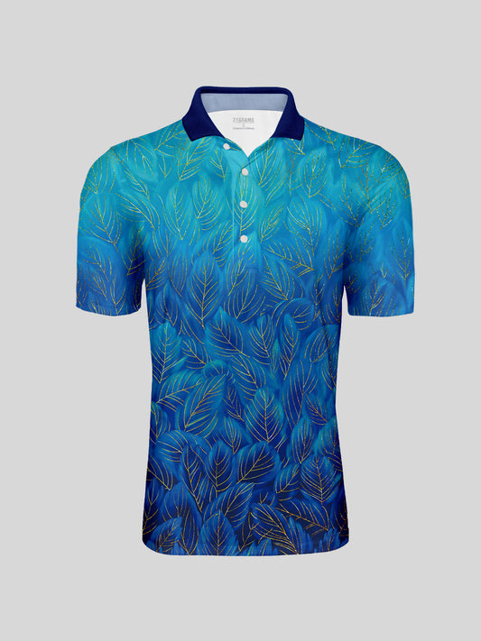Playful Nautical Herren-Poloshirt mit Rippkragen, UPF50+