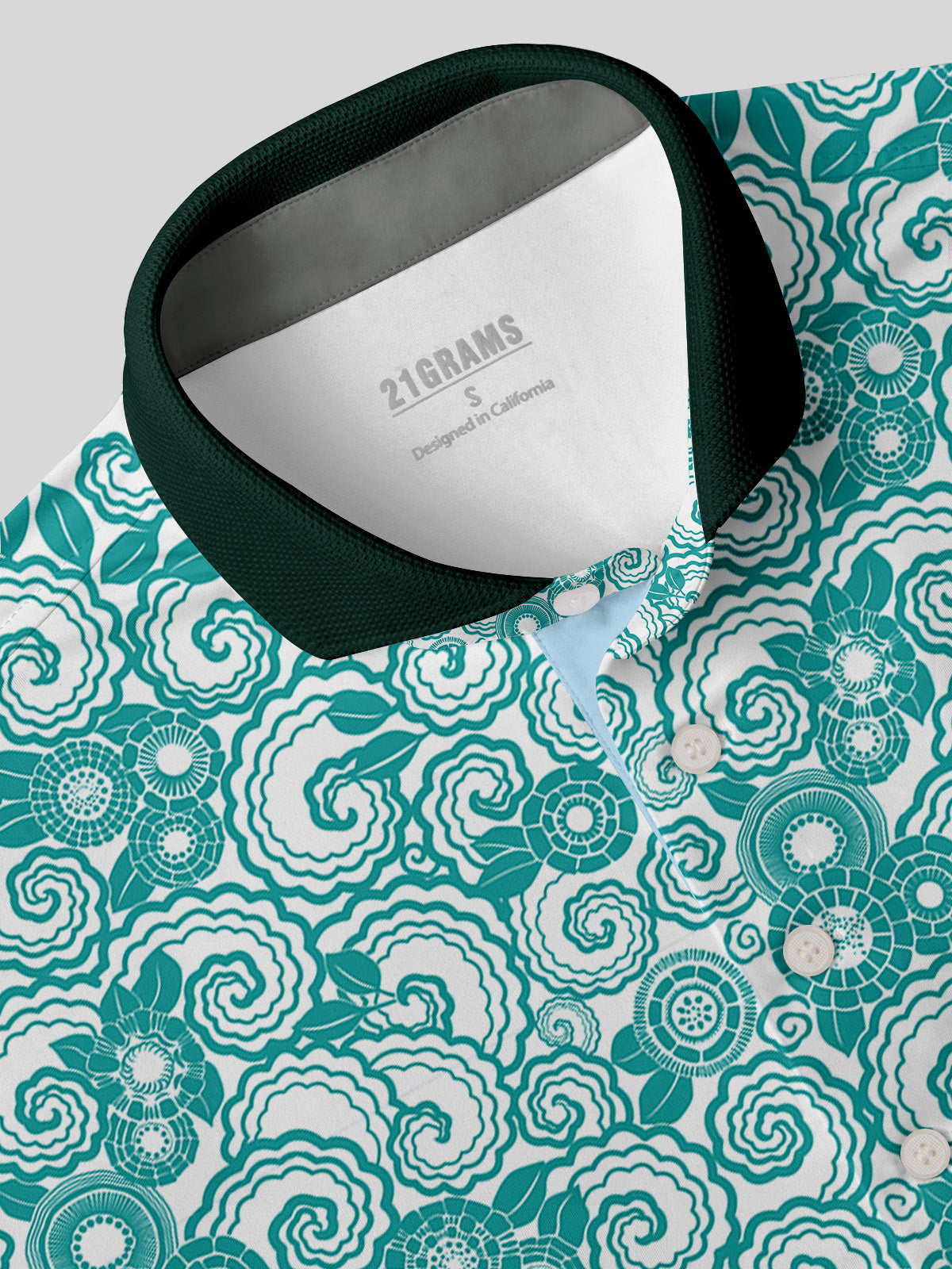 Botanical Energy Men's Ribbed Collar Polo Top UPF50+