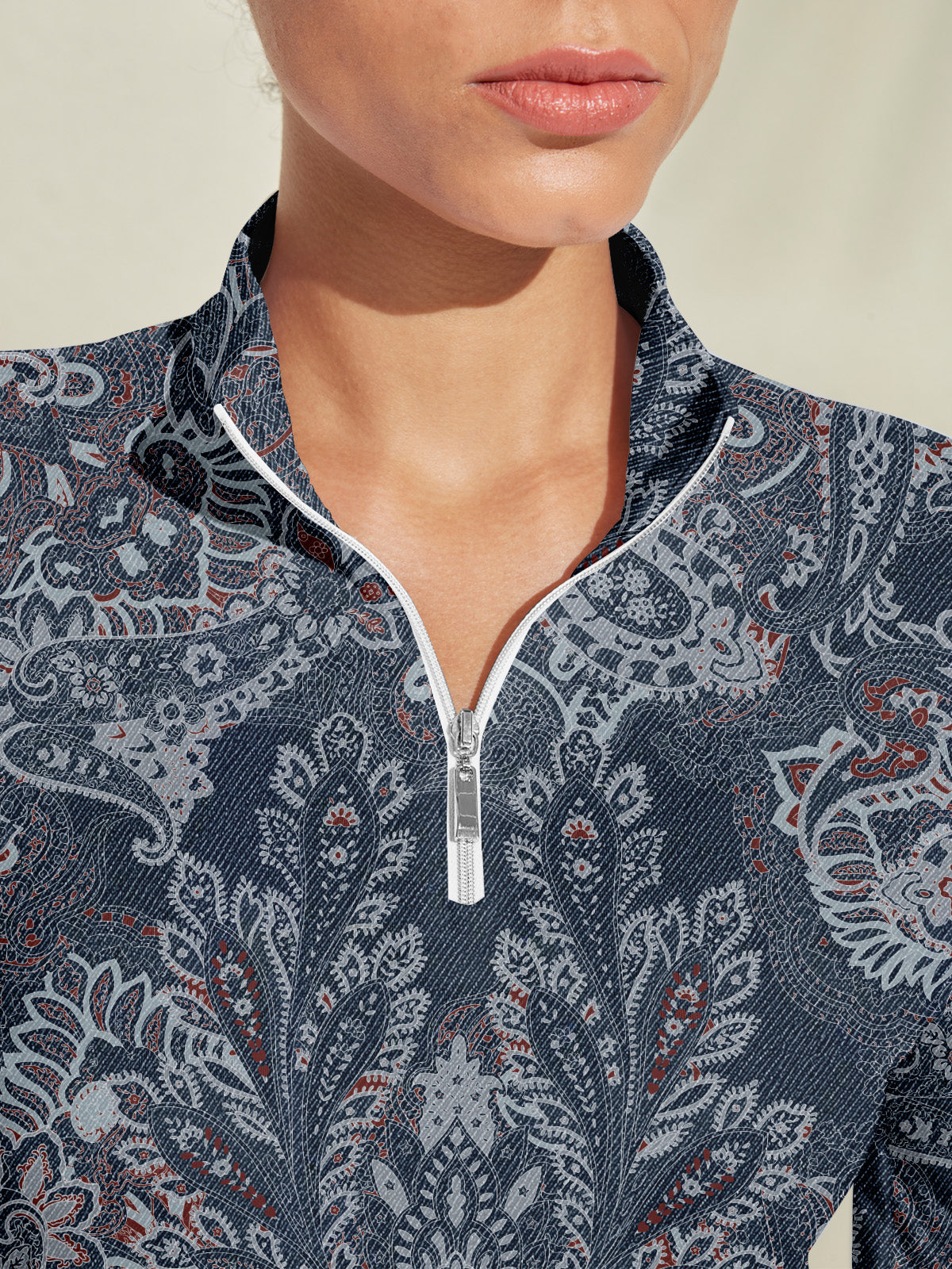 Pretty Feminine Silky Golf Shirt Quarterzip UPF50+