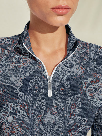 Pretty Feminine Silky Golf Shirt Quarterzip UPF50+