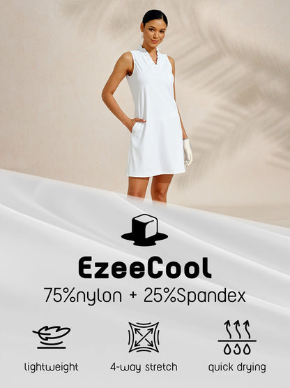 More Than Basic Ruffle V-Neck Sleeveless Dress UPF50+