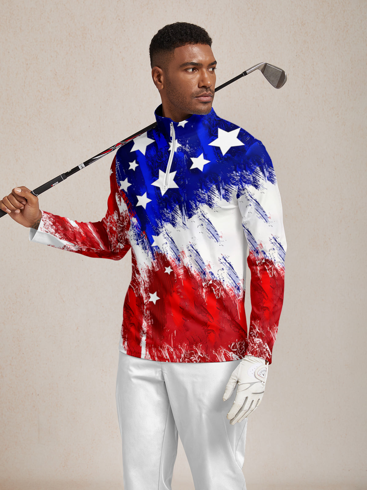 Hyper-Prep Herren-Golfshirt mit Viertelreißverschluss, LSF 50+