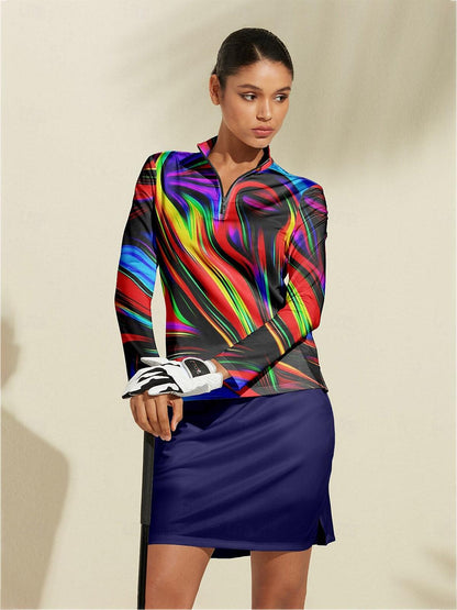 Polo da golf con mezza zip e protezione UPF50+