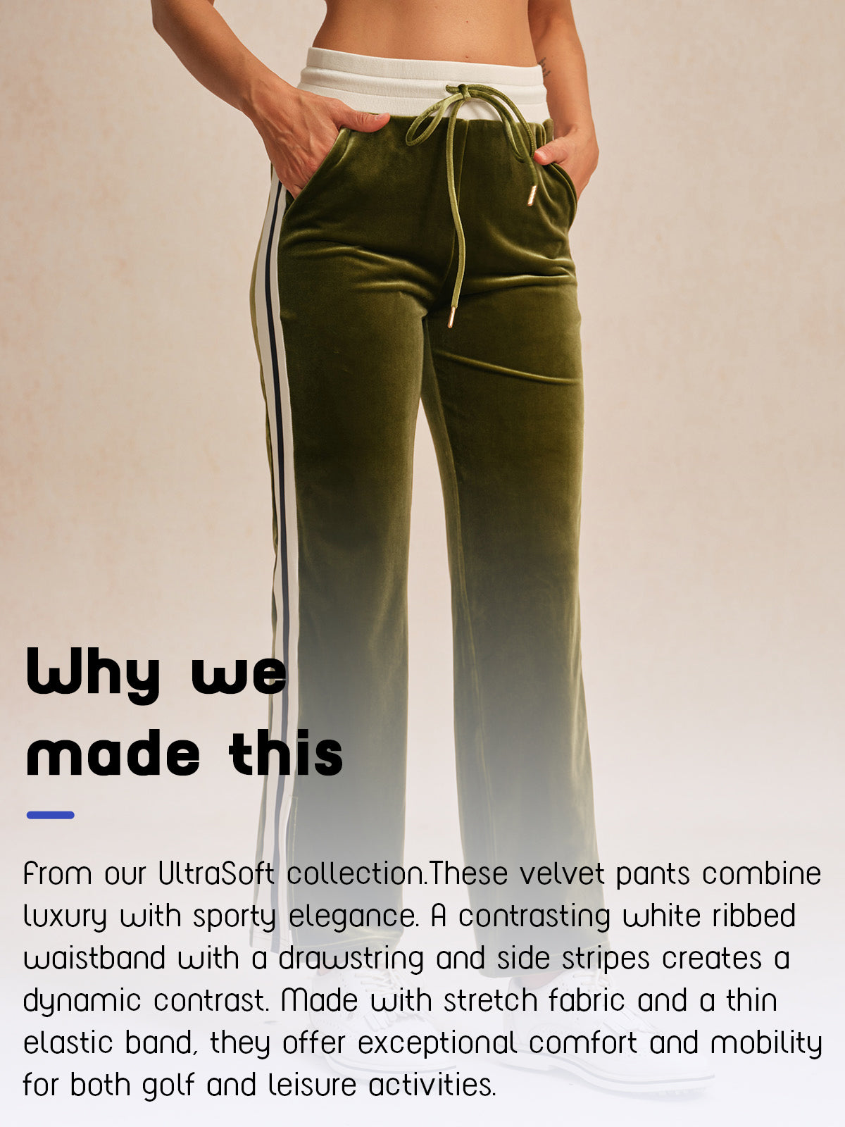 UltraSoft Velvet 40 Inch Stretch Drawstring Wide Leg Pants