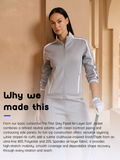 More Than Basic Long Sleeve Full Zip Trimmed Jacket