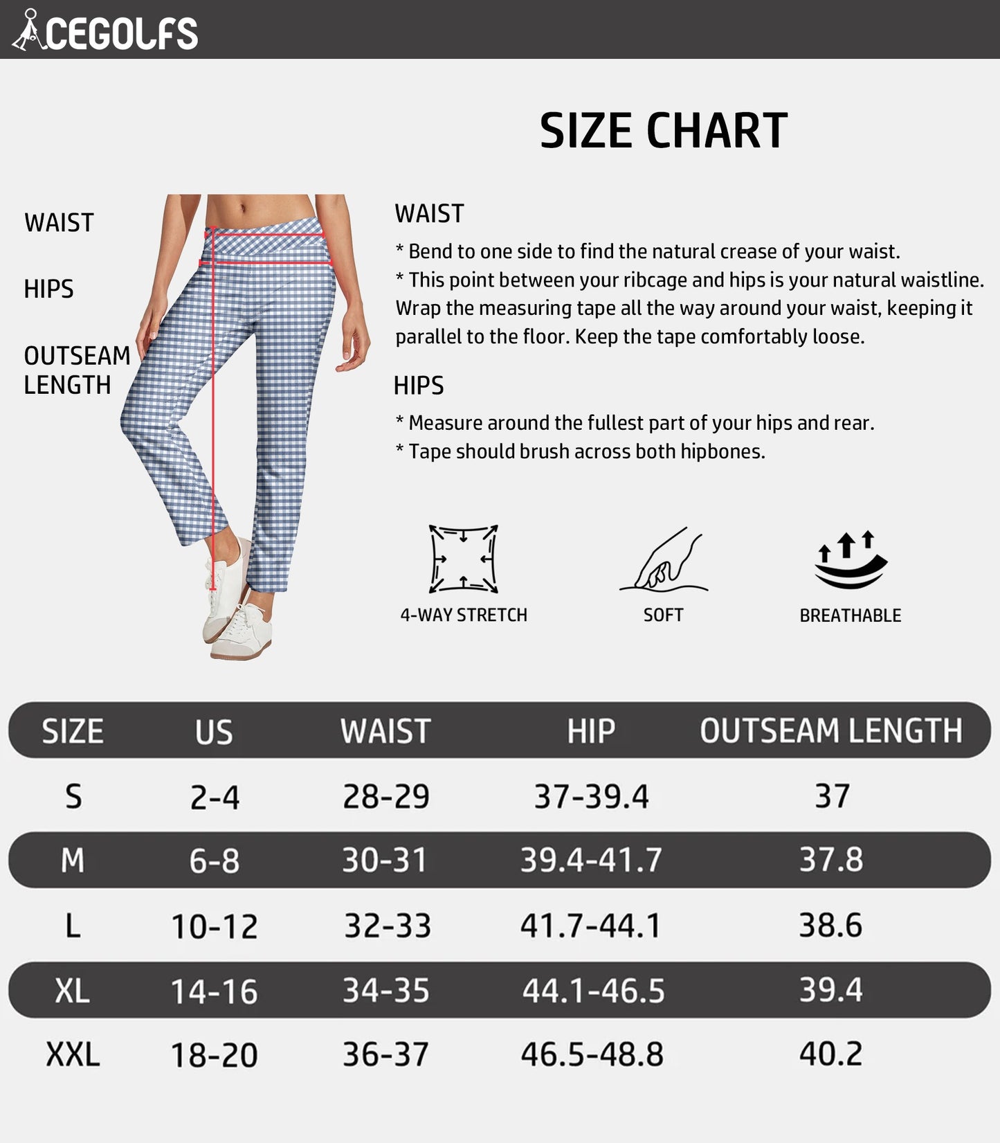 EAGLE 28 Inch Performance Stretch Ankle Pants