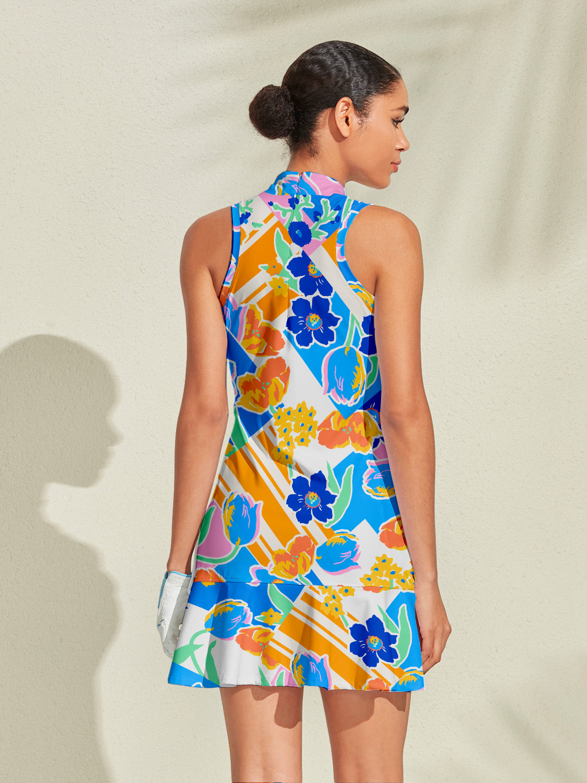 Hyped-up Tropical Ruffle 34.5 Inch Dress For Golf Pickleball & Tennis