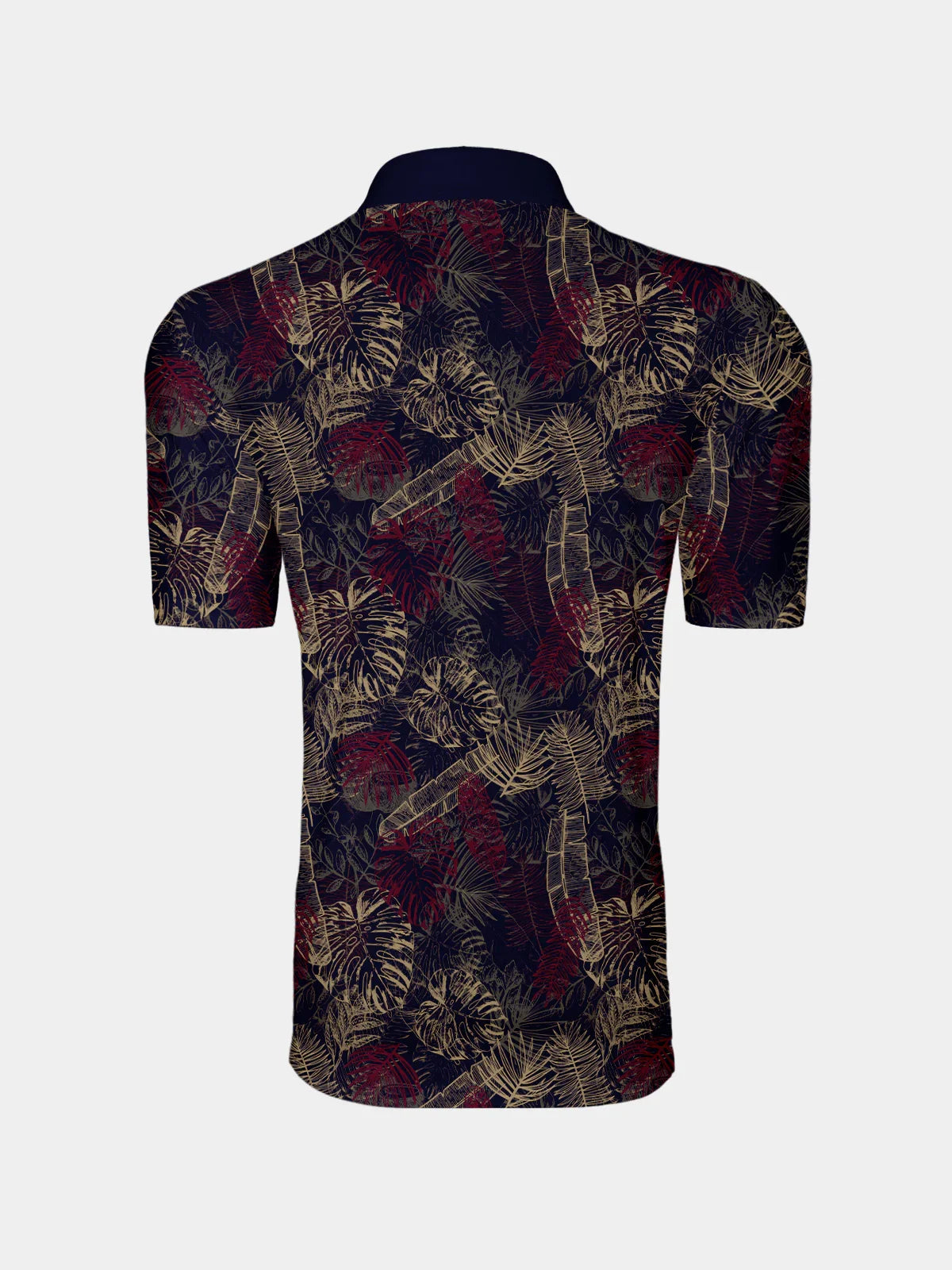 Hyped-up Tropical Men's Ribbed Collar Polo Top UPF50+
