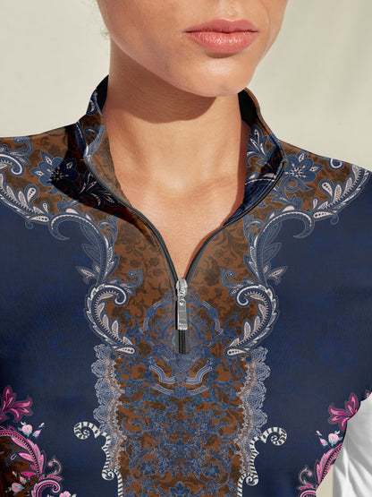 Pretty Feminine Silky Golf Shirt Quarterzip UPF50+