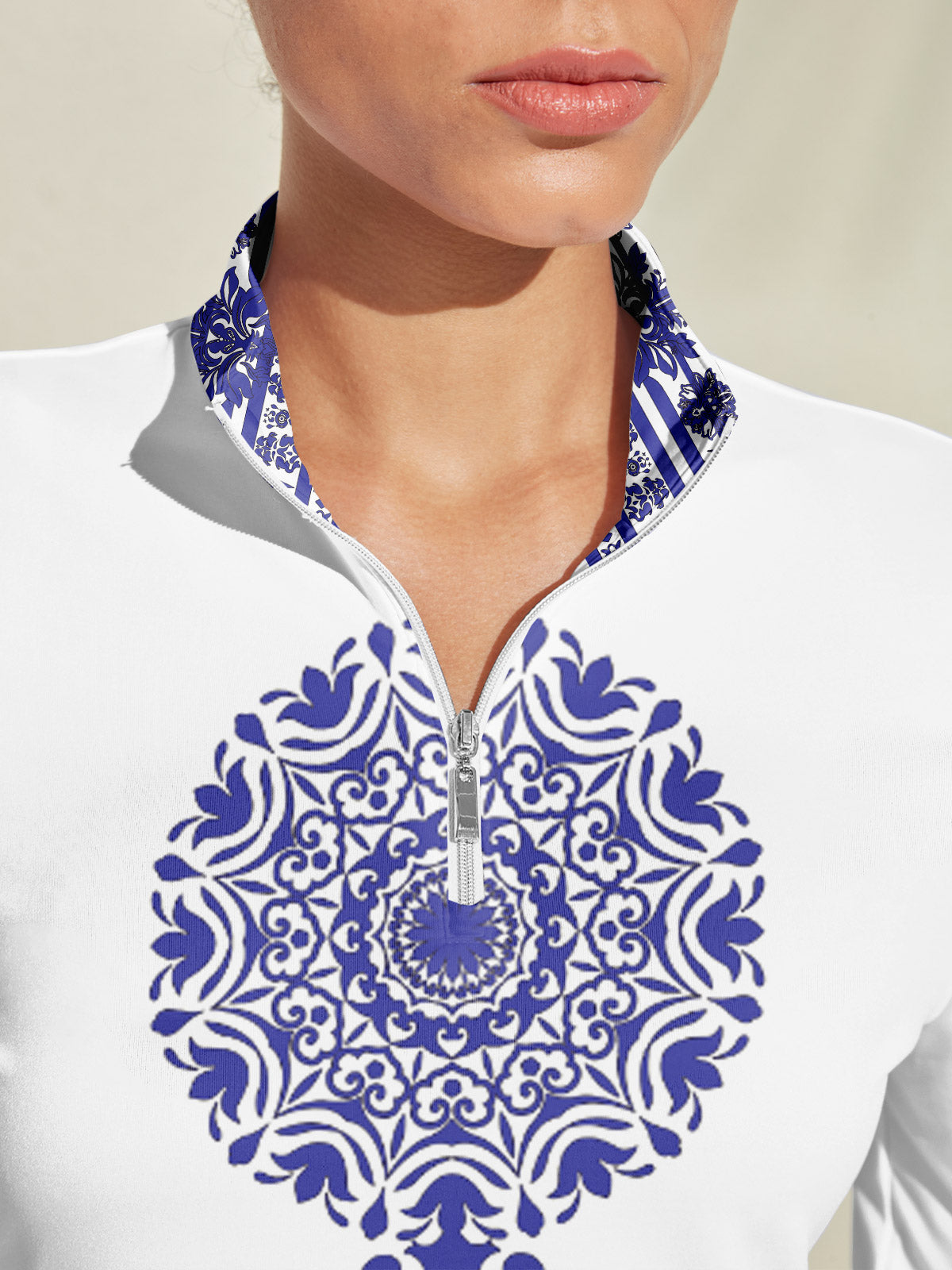 Pretty Feminine Silky Golf Shirt Quarterzip UPF50+