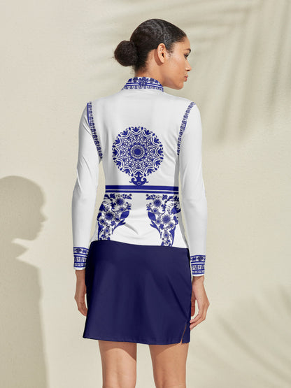 Pretty Feminine Silky Golf Shirt Quarterzip UPF50+