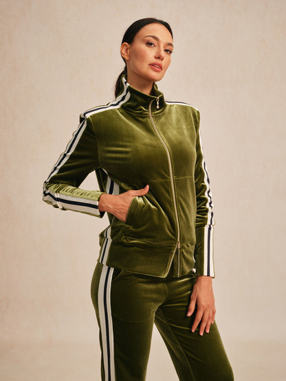 UltraSoft ベルベット長袖フルジップジャケット