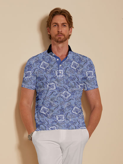 Mystical Boho Men's Ribbed Collar Polo Top UPF50+