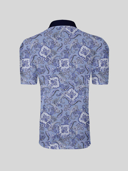Mystical Boho Men's Ribbed Collar Polo Top UPF50+
