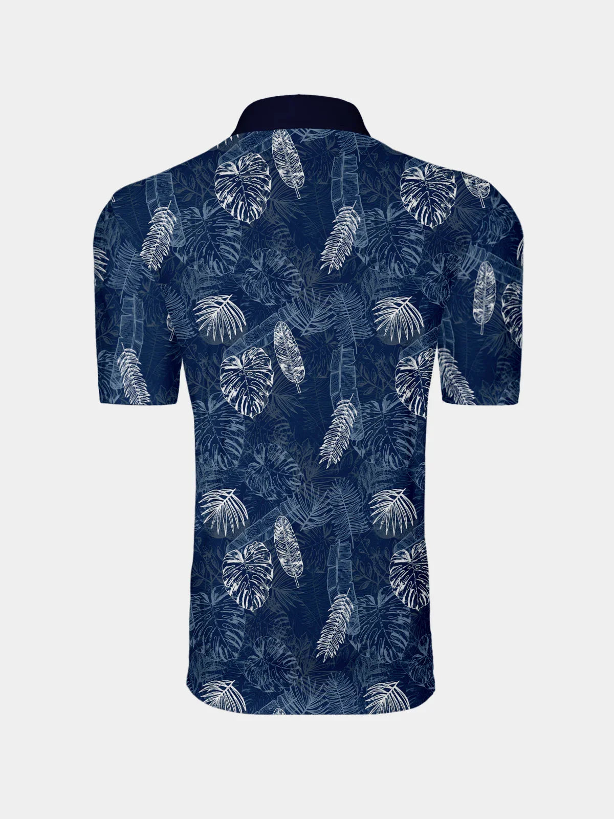 Hyped-up Tropical Men's Ribbed Collar Polo Top UPF50+