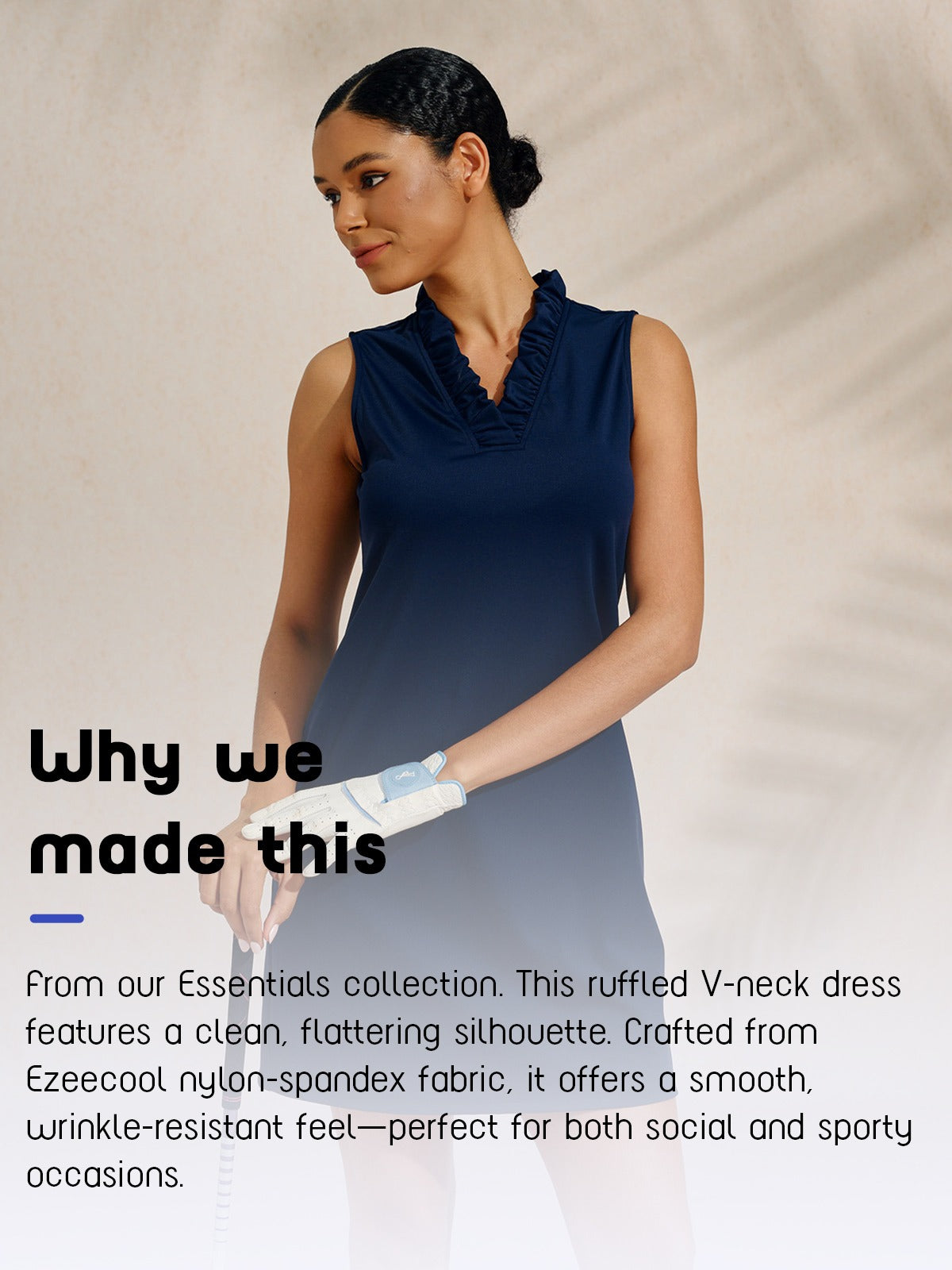 More Than Basic Ruffle V-Neck Sleeveless Dress UPF50+