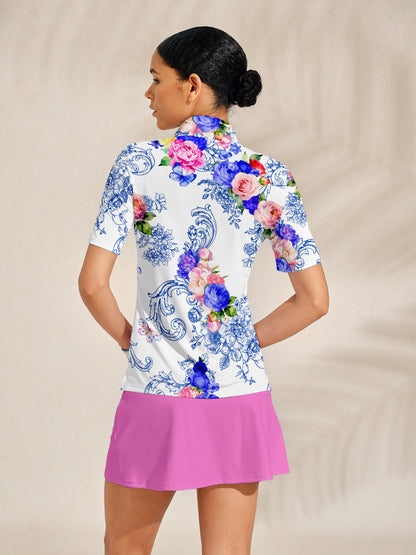 Botanical Energy Golf Shirt Quarterzip UPF50+
