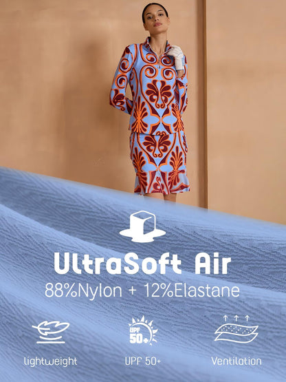 Ultrasoft Premium Long Sleeve Mock Neck Quarterzip UPF50+