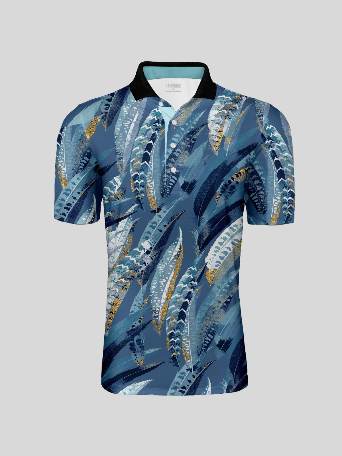 Wildlife Party Men's Ribbed Collar Polo Top UPF50+