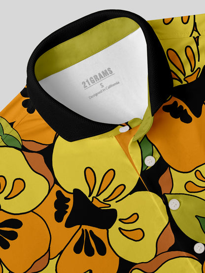 Botanical Energy Herren-Poloshirt mit Rippkragen, UPF50+