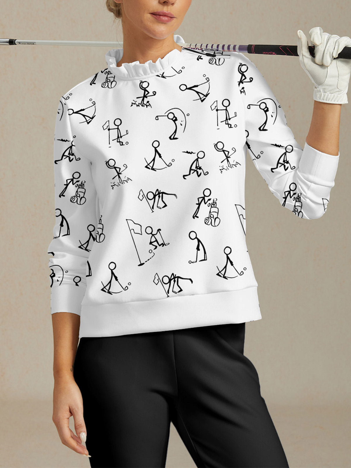 Hyper-prep Sudadera de Golf con Cuello Volante