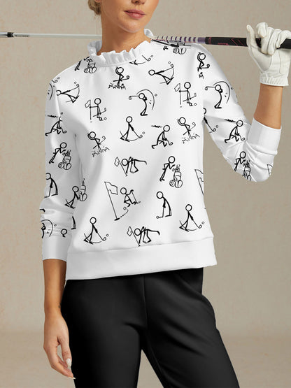 Hyper-prep Sudadera de Golf con Cuello Volante