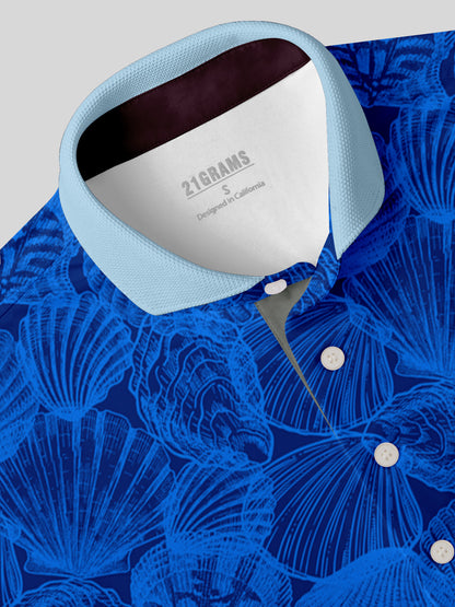 Botanical Energy Herren-Poloshirt mit Rippkragen, UPF50+