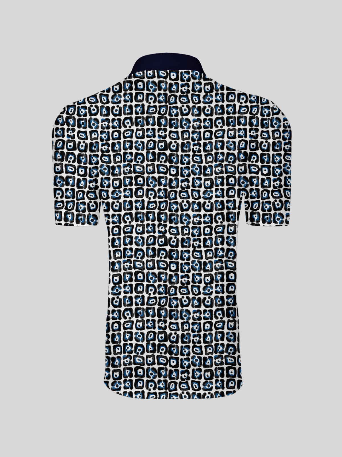 Playful Nautical Men's Ribbed Collar Polo Top UPF50+