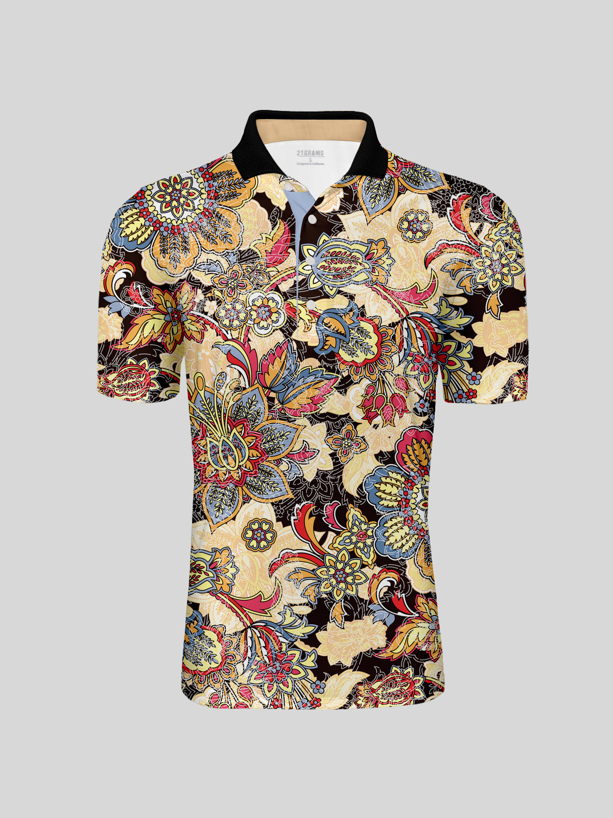 Botanical Energy Herren-Poloshirt mit Rippkragen, UPF50+